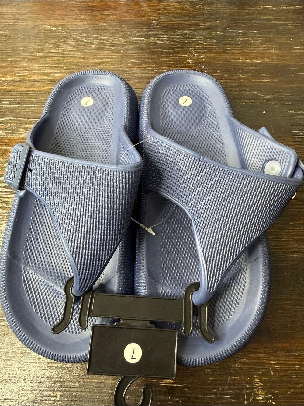 Men's Navy Blue Slip-On Thong Sandals - Lightweight Casual Footwear